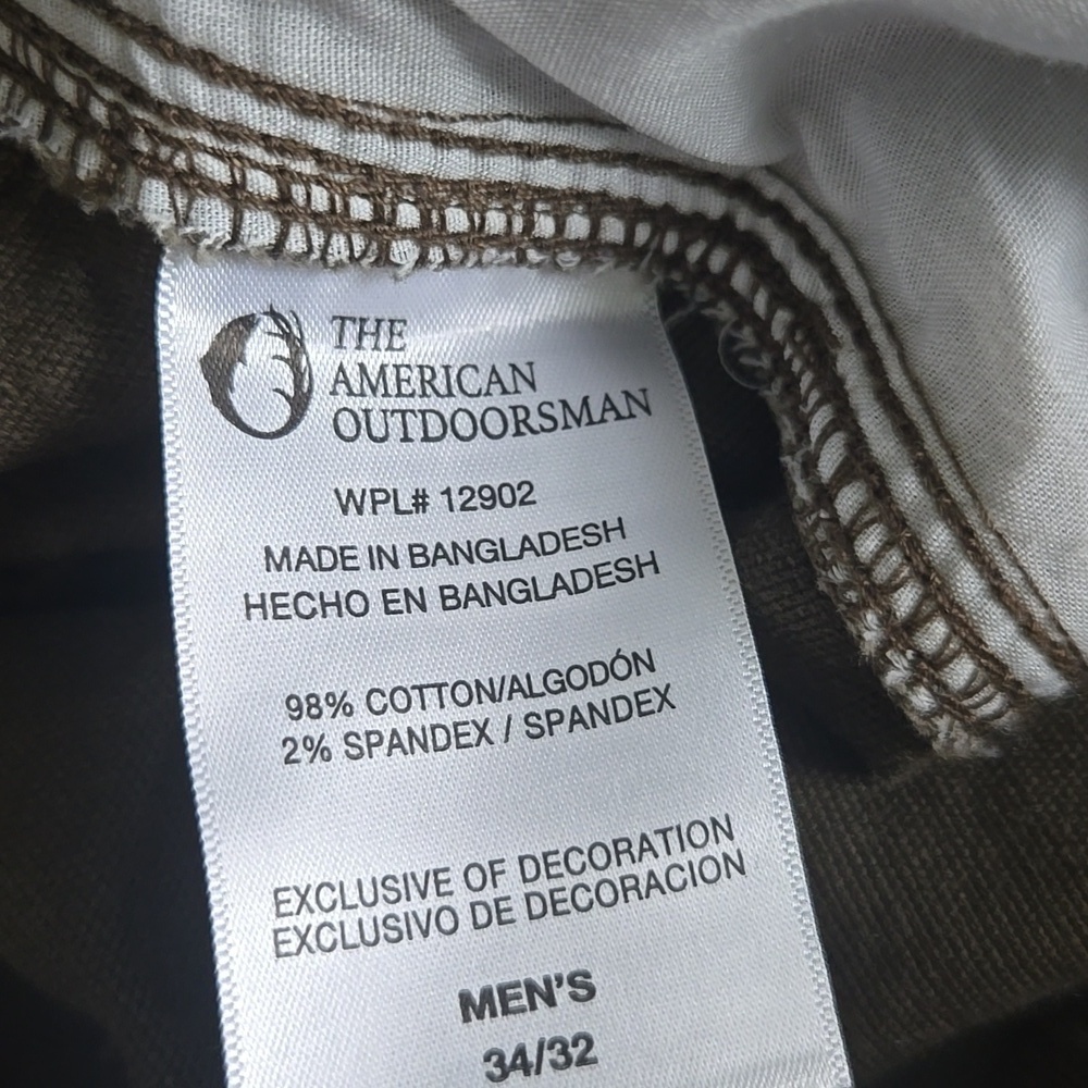 The American Outdoorsman Men's Durable Canvas Pants Size 34 X 32 - Picture 5 of 5